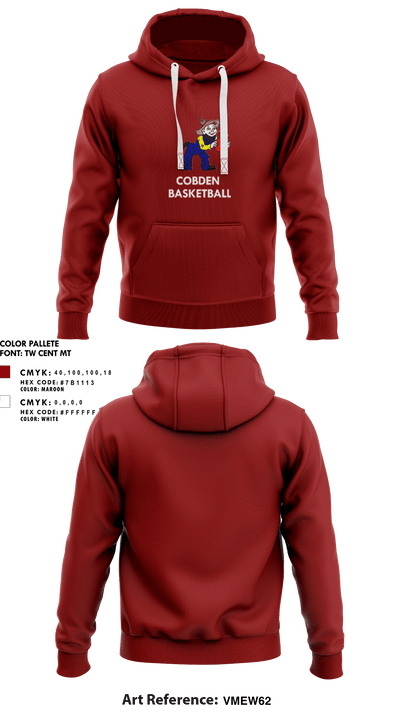 Cobden High School Basketball 93415192 Hoodie - 1