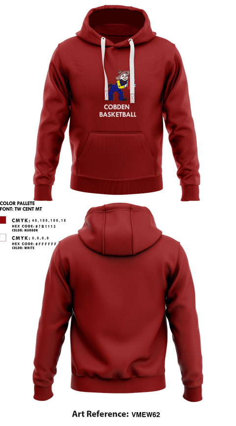 Hoodie, Cobden High School Basketball, Men's Basketball, Teamtime, Team time, sublimation, custom sports apparel, team uniforms, spirit wear, spiritwear, sports uniforms, custom shirts, team store, custom team store, fundraiser sports, apparel fundraiser