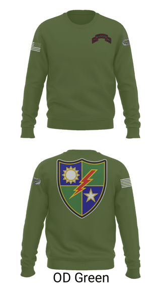 Crew Neck Sweatshirt, 75th Ranger Regiment, Army, Teamtime, Team time, sublimation, custom sports apparel, team uniforms, spirit wear, spiritwear, sports uniforms, custom shirts, team store, custom team store, fundraiser sports, apparel fundraiser