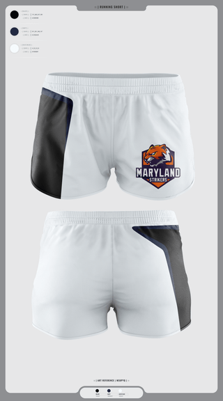 Womens Shorts, Maryland Strikers, Men's Volleyball, Teamtime, Team time, sublimation, custom sports apparel, team uniforms, spirit wear, spiritwear, sports uniforms, custom shirts, team store, custom team store, fundraiser sports, apparel fundraiser