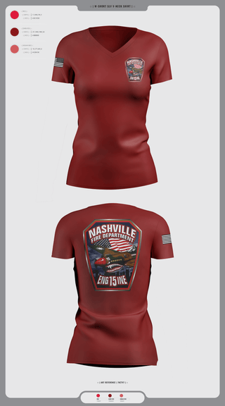 Womens Short Sleeve Vneck Shirt, Engine 15, , Teamtime, Team time, sublimation, custom sports apparel, team uniforms, spirit wear, spiritwear, sports uniforms, custom shirts, team store, custom team store, fundraiser sports, apparel fundraiser