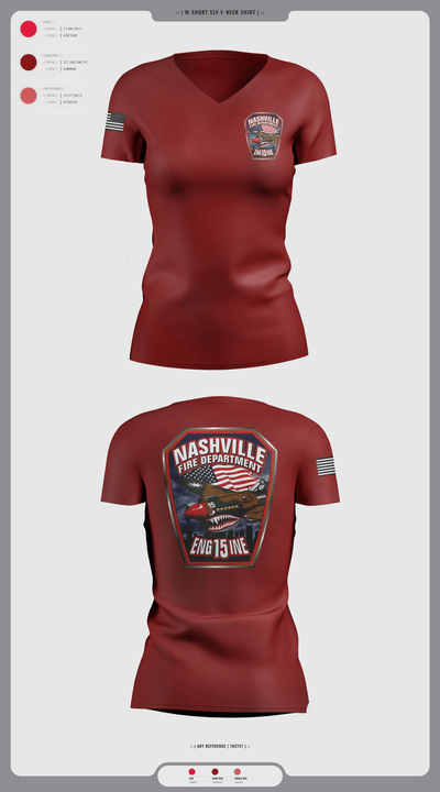 Engine 15 4145727 Women's Short Sleeve V-neck Shirt - 2