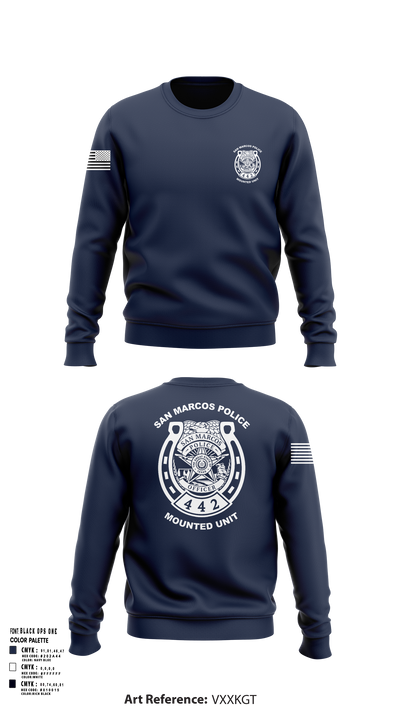 San Marcos Police Mounted Unit 48191371 Crew Neck Sweatshirt - 102