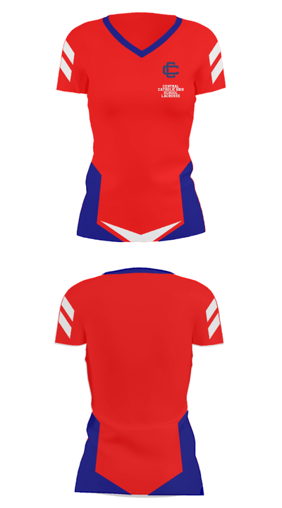 Central Catholic High School Lacrosse 83752961 Women's Short Sleeve V-neck Shirt - 24