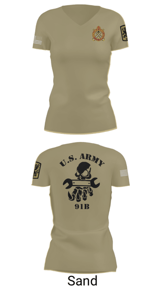 Womens Short Sleeve Vneck Shirt, 411TH, Army, Teamtime, Team time, sublimation, custom sports apparel, team uniforms, spirit wear, spiritwear, sports uniforms, custom shirts, team store, custom team store, fundraiser sports, apparel fundraiser