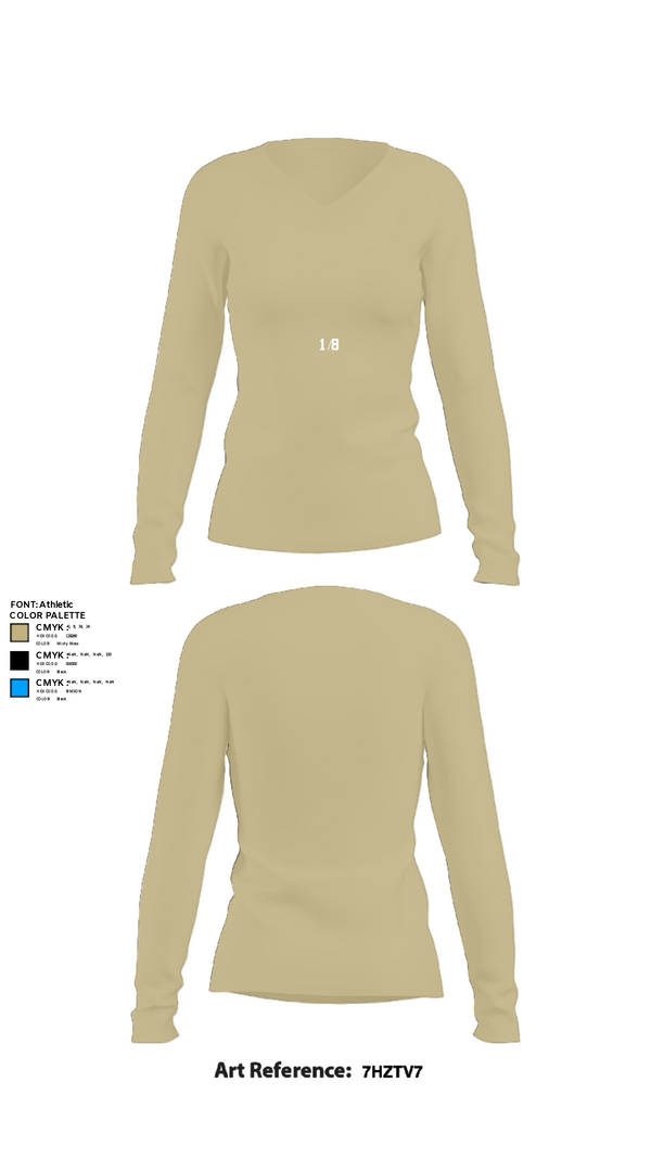 Women's Long Sleeve Vneck Shirt, 1/8, Marines, Teamtime, Team time, sublimation, custom sports apparel, team uniforms, spirit wear, spiritwear, sports uniforms, custom shirts, team store, custom team store, fundraiser sports, apparel fundraiser