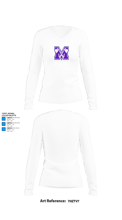 Mount Gilead High School Wrestling 55730415 Women's Long Sleeve V-neck Shirt -1 15