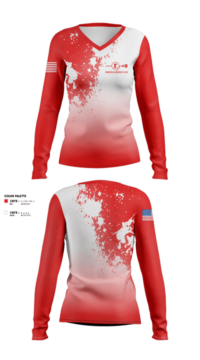 Fairfield Lacrosse Club 74625153 Women's Long Sleeve V-neck Shirt - 1