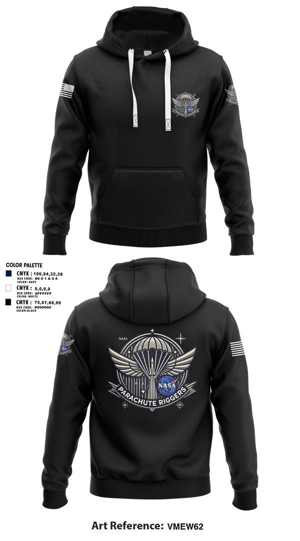 Hoodie, NASA PARACHUTE RIGGERS, , Teamtime, Team time, sublimation, custom sports apparel, team uniforms, spirit wear, spiritwear, sports uniforms, custom shirts, team store, custom team store, fundraiser sports, apparel fundraiser