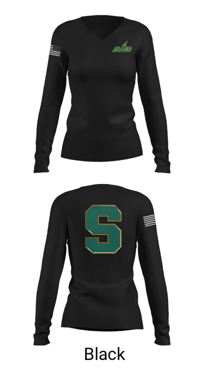Sycamore Junior High School Lacrosse 19327462 Women's Long Sleeve V-neck Shirt - 13