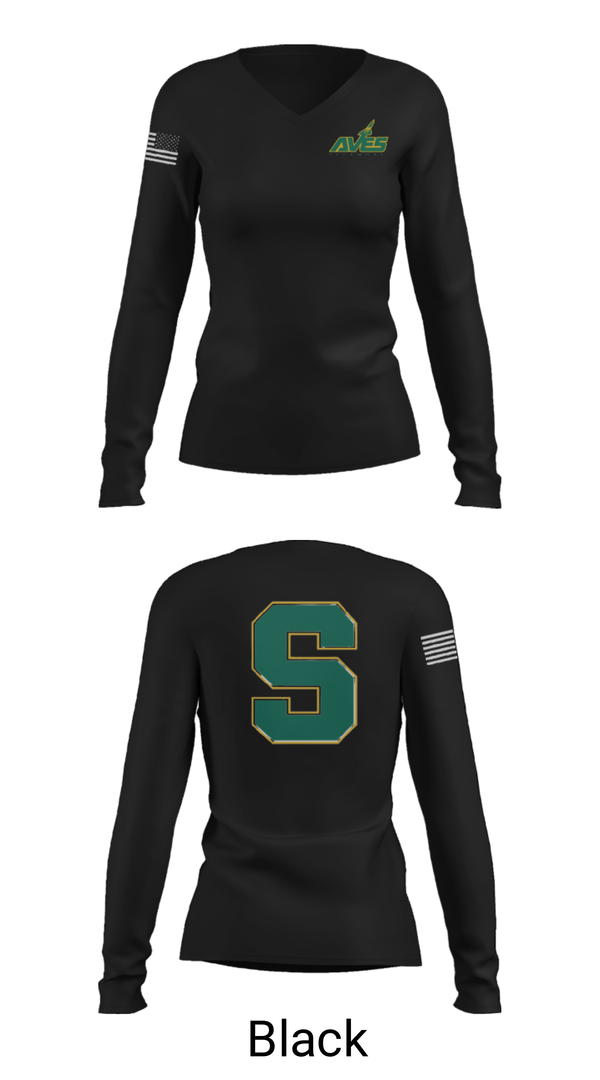 Women's Long Sleeve Vneck Shirt, Sycamore Junior High School Lacrosse, Men's Lacrosse, Teamtime, Team time, sublimation, custom sports apparel, team uniforms, spirit wear, spiritwear, sports uniforms, custom shirts, team store, custom team store, fundraiser sports, apparel fundraiser