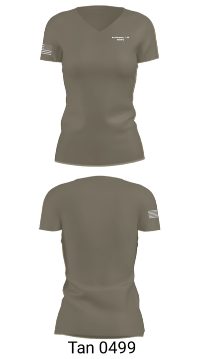 Ice Company, 1-32 Infantry 87671001 Women's Short Sleeve V-neck Shirt - 68