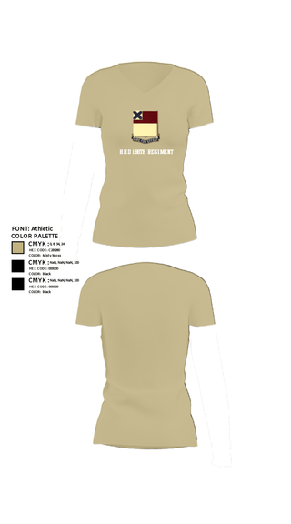 Womens Short Sleeve Vneck Shirt, HHD 166th Regiment, Army, Teamtime, Team time, sublimation, custom sports apparel, team uniforms, spirit wear, spiritwear, sports uniforms, custom shirts, team store, custom team store, fundraiser sports, apparel fundraiser