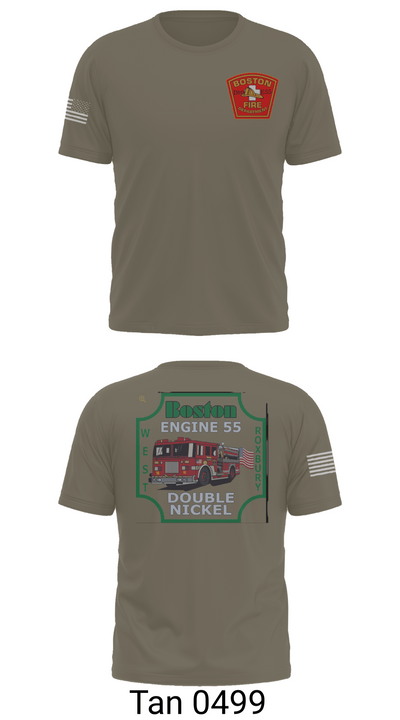 Boston Fire Department Engine 55 92329378 Short Sleeve Performance Shirt - 76