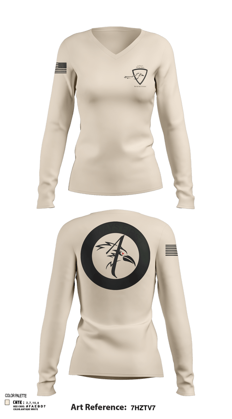 Womens Long Sleeve Vneck Shirt, 1055th Trans 1st Plt, National Guard, Teamtime, Team time, sublimation, custom sports apparel, team uniforms, spirit wear, spiritwear, sports uniforms, custom shirts, team store, custom team store, fundraiser sports, apparel fundraiser