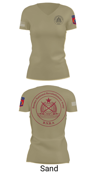 Women's Short Sleeve Vneck Shirt, B.N.R.A, Army, Teamtime, Team time, sublimation, custom sports apparel, team uniforms, spirit wear, spiritwear, sports uniforms, custom shirts, team store, custom team store, fundraiser sports, apparel fundraiser