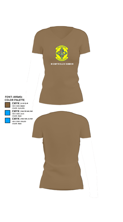 49 COMPTROLLER SQUADRON 45789639 Women's Short Sleeve V-neck Shirt - 4