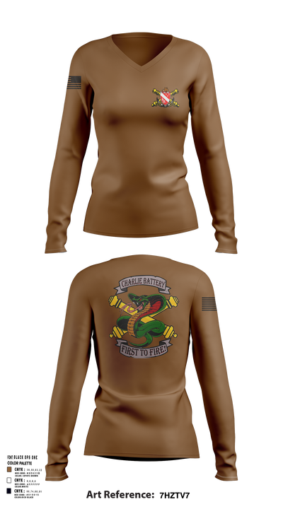 1-7FA Cobra Btry 25303520 Women's Long Sleeve V-neck Shirt - 101