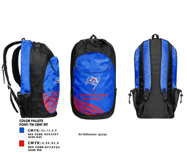 Gear Bag, Saint Marys Area High School Cross Country, Cross Country, Teamtime, Team time, sublimation, custom sports apparel, team uniforms, spirit wear, spiritwear, sports uniforms, custom shirts, team store, custom team store, fundraiser sports, apparel fundraiser