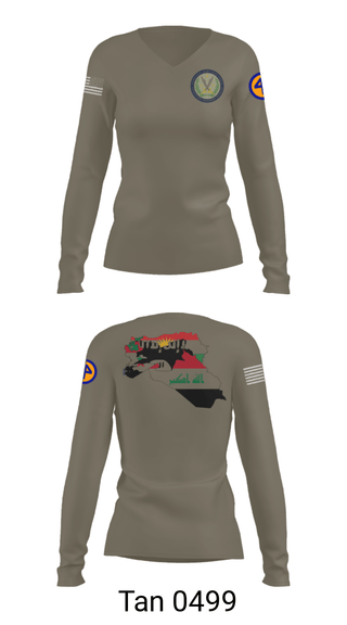Women's Long Sleeve Vneck Shirt, 44th ICBT, National Guard, Teamtime, Team time, sublimation, custom sports apparel, team uniforms, spirit wear, spiritwear, sports uniforms, custom shirts, team store, custom team store, fundraiser sports, apparel fundraiser