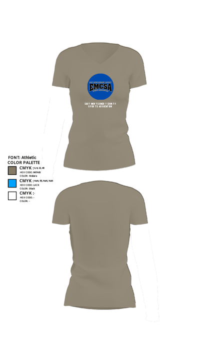 East Montgomery County Sports Association 83538044 Women's Short Sleeve V-neck Shirt - 26