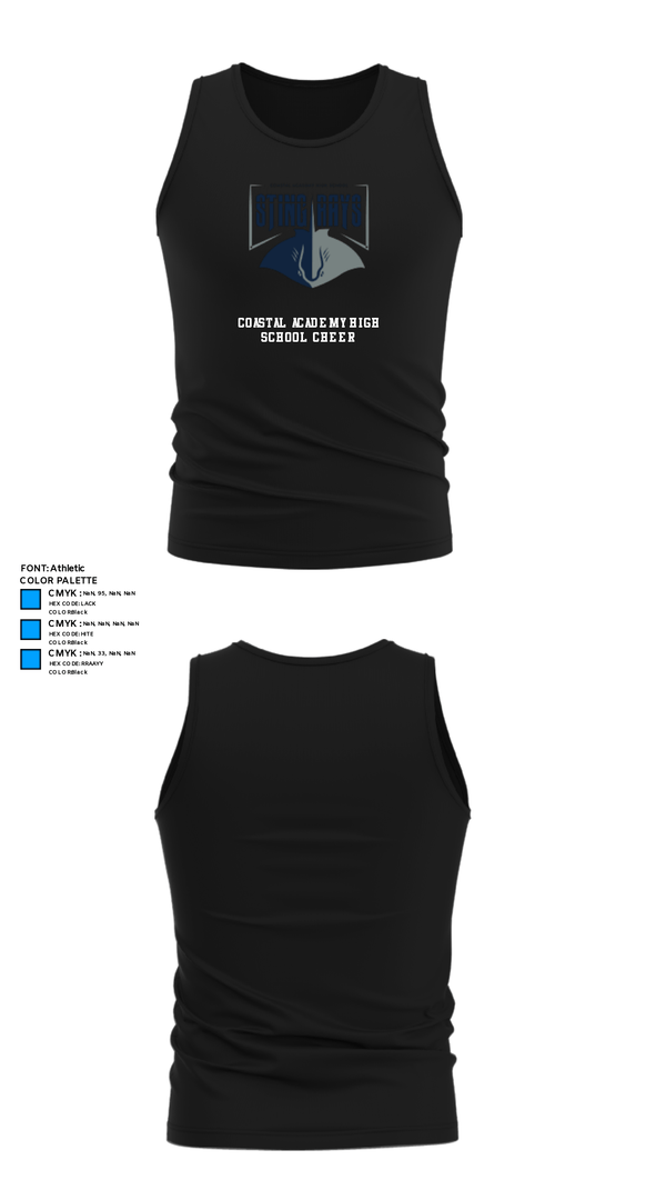 Tank Top, Coastal Academy High School Cheer, Cheer, Teamtime, Team time, sublimation, custom sports apparel, team uniforms, spirit wear, spiritwear, sports uniforms, custom shirts, team store, custom team store, fundraiser sports, apparel fundraiser