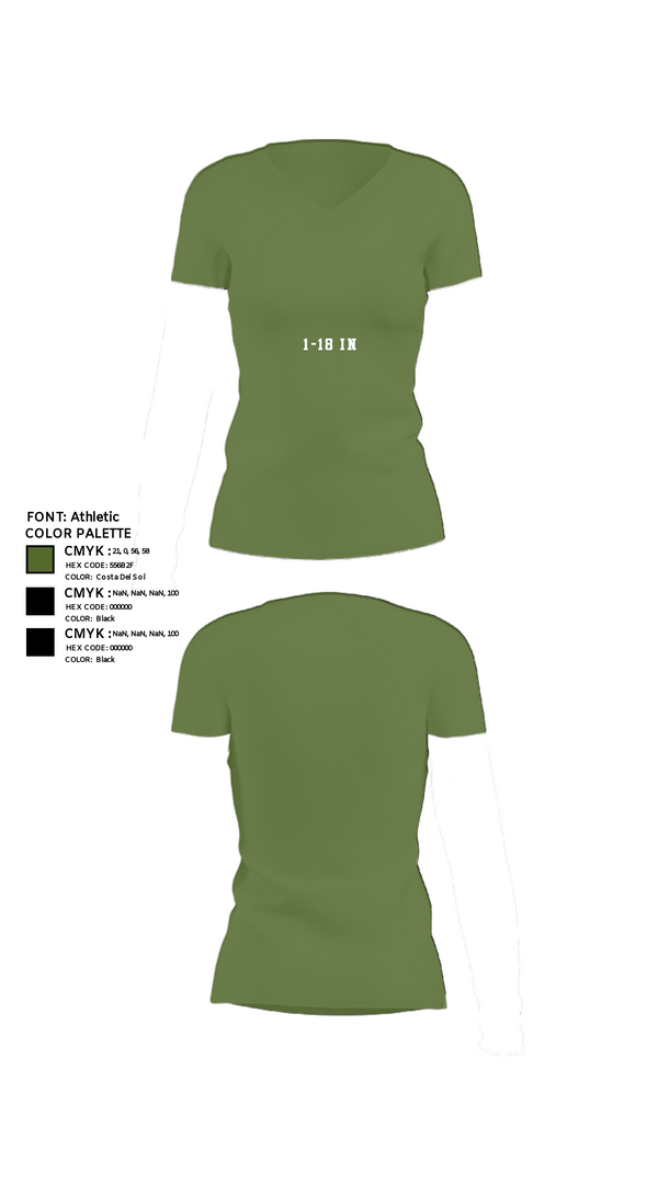 Women's Short Sleeve Vneck Shirt, 1-18 IN, Army, Teamtime, Team time, sublimation, custom sports apparel, team uniforms, spirit wear, spiritwear, sports uniforms, custom shirts, team store, custom team store, fundraiser sports, apparel fundraiser