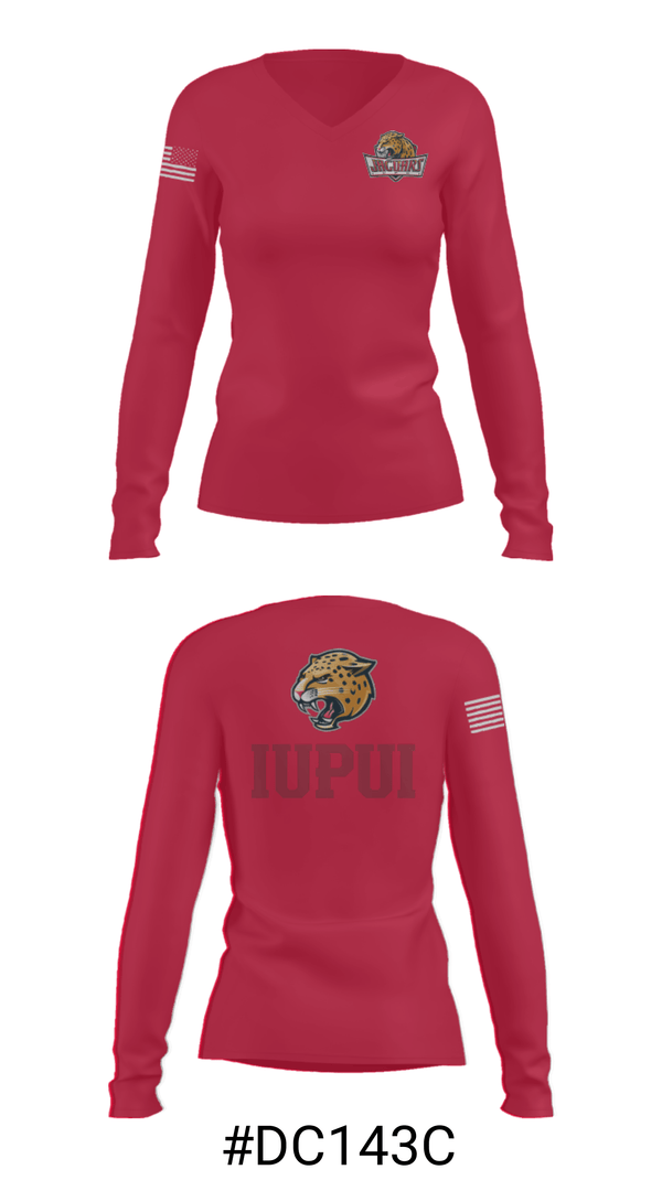 Women's Long Sleeve Vneck Shirt, University-Purdue University Track, Track & Field, Teamtime, Team time, sublimation, custom sports apparel, team uniforms, spirit wear, spiritwear, sports uniforms, custom shirts, team store, custom team store, fundraiser sports, apparel fundraiser
