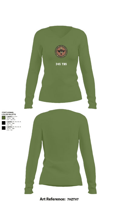 345 TRS 70386856 Women's Long Sleeve V-neck Shirt - 42