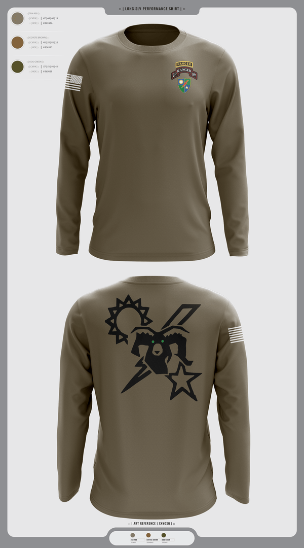 Long Sleeve Performance Shirt, 75th Ranger regiment, Army, Teamtime, Team time, sublimation, custom sports apparel, team uniforms, spirit wear, spiritwear, sports uniforms, custom shirts, team store, custom team store, fundraiser sports, apparel fundraiser