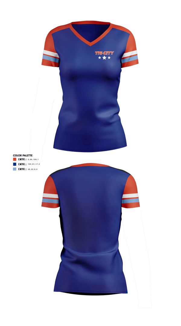Womens Short Sleeve Vneck Shirt, Tri-City Eagles, Ice Hockey, Teamtime, Team time, sublimation, custom sports apparel, team uniforms, spirit wear, spiritwear, sports uniforms, custom shirts, team store, custom team store, fundraiser sports, apparel fundraiser