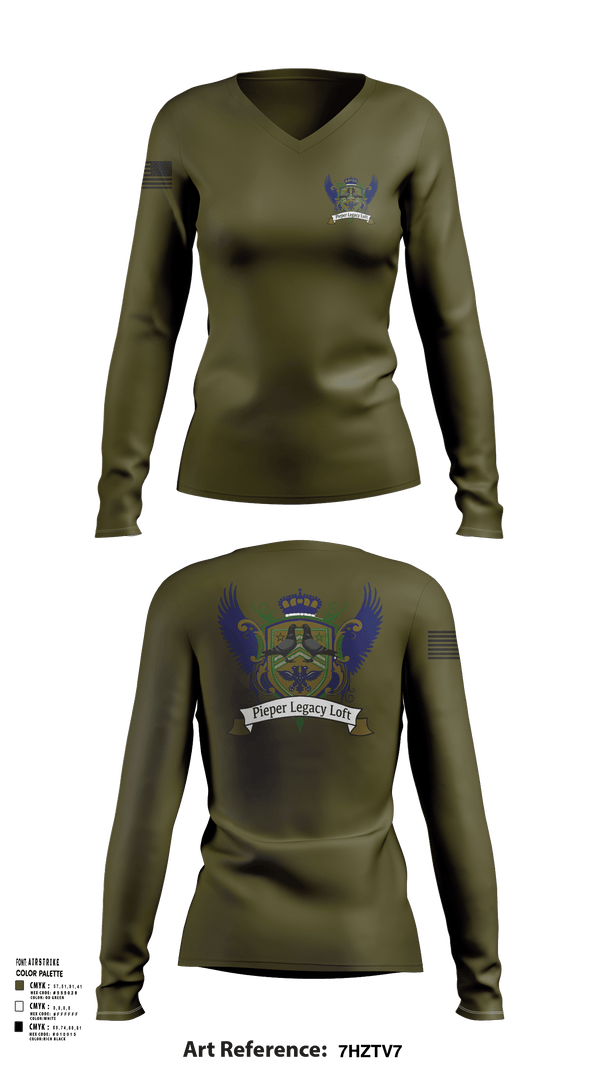 Womens Long Sleeve Vneck Shirt, Pieper Legacy Loft, , Teamtime, Team time, sublimation, custom sports apparel, team uniforms, spirit wear, spiritwear, sports uniforms, custom shirts, team store, custom team store, fundraiser sports, apparel fundraiser