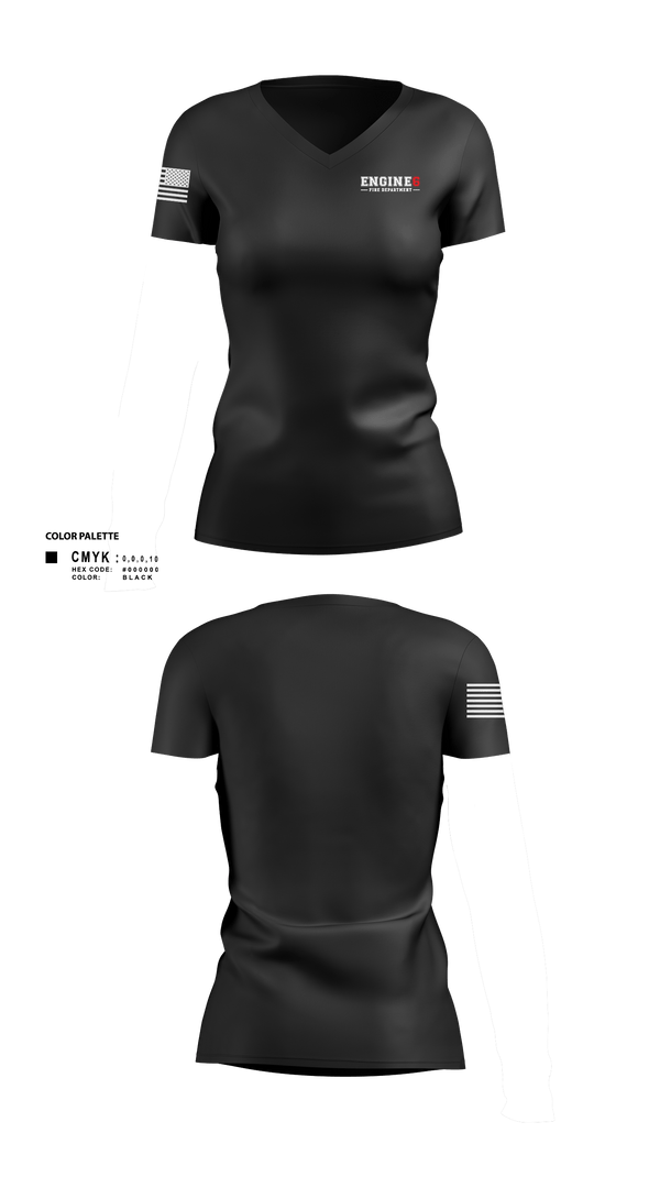 Womens Short Sleeve Vneck Shirt, Engine 6, , Teamtime, Team time, sublimation, custom sports apparel, team uniforms, spirit wear, spiritwear, sports uniforms, custom shirts, team store, custom team store, fundraiser sports, apparel fundraiser