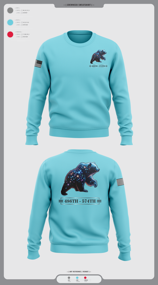 Crew Neck Sweatshirt, 486th/574th, , Teamtime, Team time, sublimation, custom sports apparel, team uniforms, spirit wear, spiritwear, sports uniforms, custom shirts, team store, custom team store, fundraiser sports, apparel fundraiser