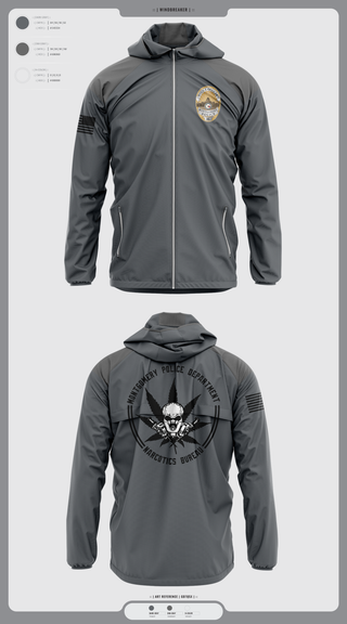 Windbreaker, NARCOTICS BUREAU, Police, Teamtime, Team time, sublimation, custom sports apparel, team uniforms, spirit wear, spiritwear, sports uniforms, custom shirts, team store, custom team store, fundraiser sports, apparel fundraiser
