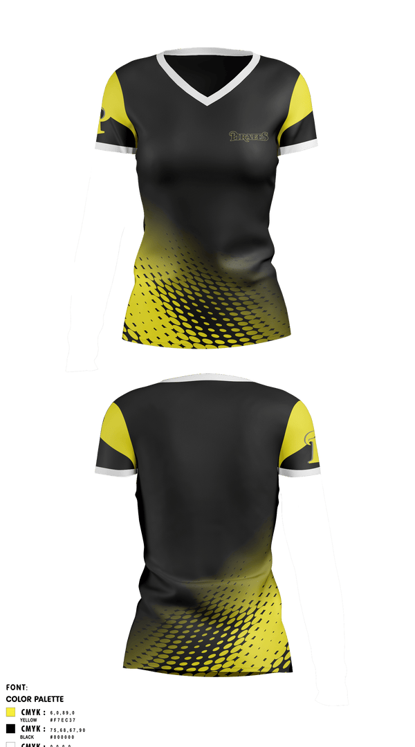 Womens Short Sleeve Vneck Shirt, Los Angeles Pirates, Softball, Teamtime, Team time, sublimation, custom sports apparel, team uniforms, spirit wear, spiritwear, sports uniforms, custom shirts, team store, custom team store, fundraiser sports, apparel fundraiser