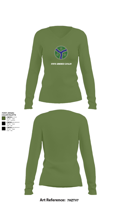 278th Armored Cavalry 65599627 Women's Long Sleeve V-neck Shirt - 42