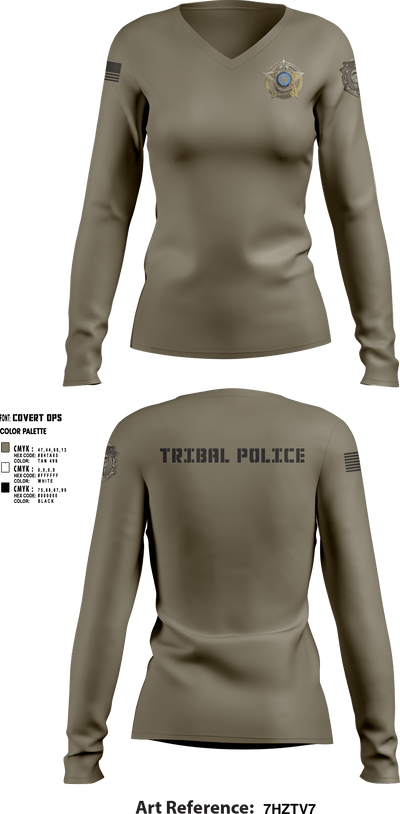 Eastern Shawnee Tribal Police 67427450 Women's Long Sleeve V-neck Shirt - 9