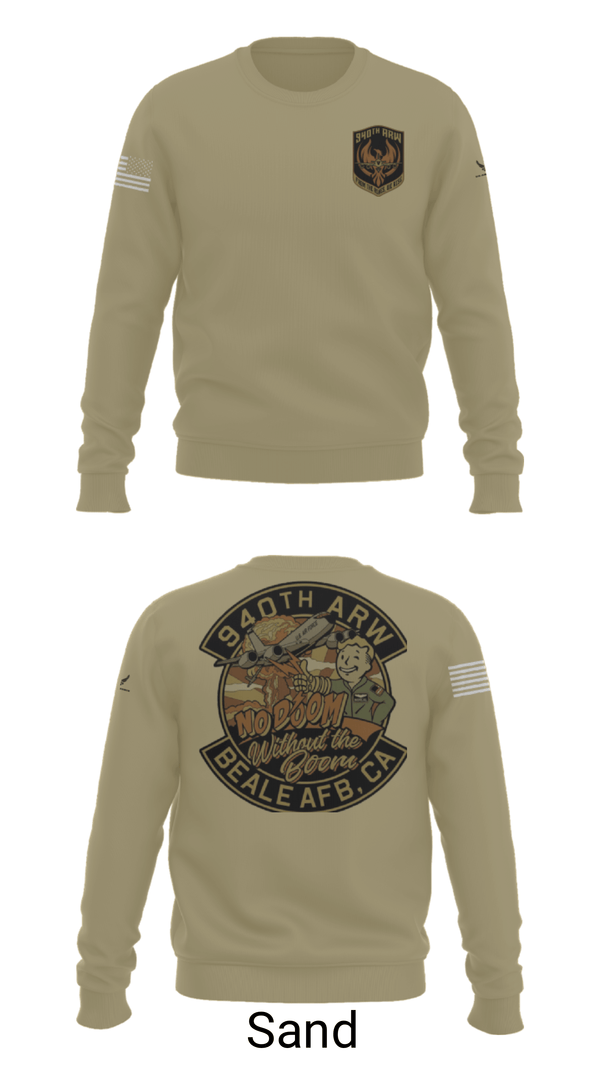 Crew Neck Sweatshirt, 940 Air Refueling Wing, , Teamtime, Team time, sublimation, custom sports apparel, team uniforms, spirit wear, spiritwear, sports uniforms, custom shirts, team store, custom team store, fundraiser sports, apparel fundraiser