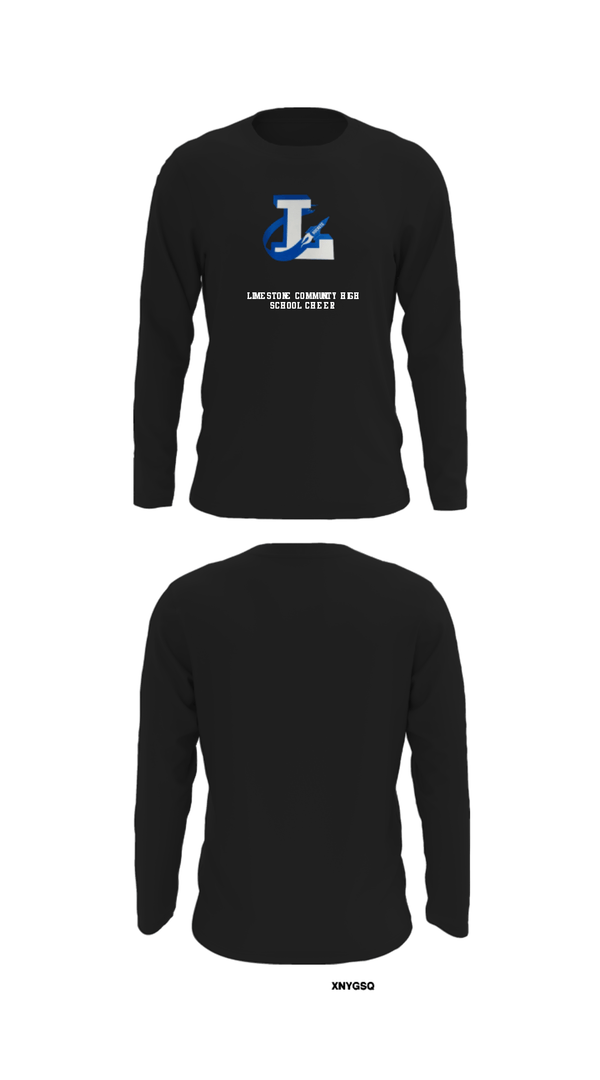 Long Sleeve Performance Shirt, Limestone Community High School Cheer, Cheer, Teamtime, Team time, sublimation, custom sports apparel, team uniforms, spirit wear, spiritwear, sports uniforms, custom shirts, team store, custom team store, fundraiser sports, apparel fundraiser