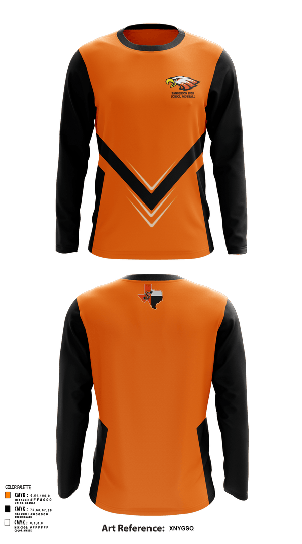 Long Sleeve Performance Shirt, Sanderson High School Football, Football, Teamtime, Team time, sublimation, custom sports apparel, team uniforms, spirit wear, spiritwear, sports uniforms, custom shirts, team store, custom team store, fundraiser sports, apparel fundraiser