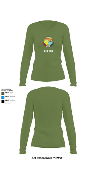 Womens Long Sleeve Vneck Shirt, 11th T.S.R, Navy, Teamtime, Team time, sublimation, custom sports apparel, team uniforms, spirit wear, spiritwear, sports uniforms, custom shirts, team store, custom team store, fundraiser sports, apparel fundraiser