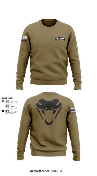 Crew Neck Sweatshirt, RookVIPERS, Army, Teamtime, Team time, sublimation, custom sports apparel, team uniforms, spirit wear, spiritwear, sports uniforms, custom shirts, team store, custom team store, fundraiser sports, apparel fundraiser