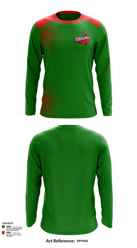 Long Sleeve Performance Shirt, Boone Toreadors Track & Field, Track & Field, Teamtime, Team time, sublimation, custom sports apparel, team uniforms, spirit wear, spiritwear, sports uniforms, custom shirts, team store, custom team store, fundraiser sports, apparel fundraiser
