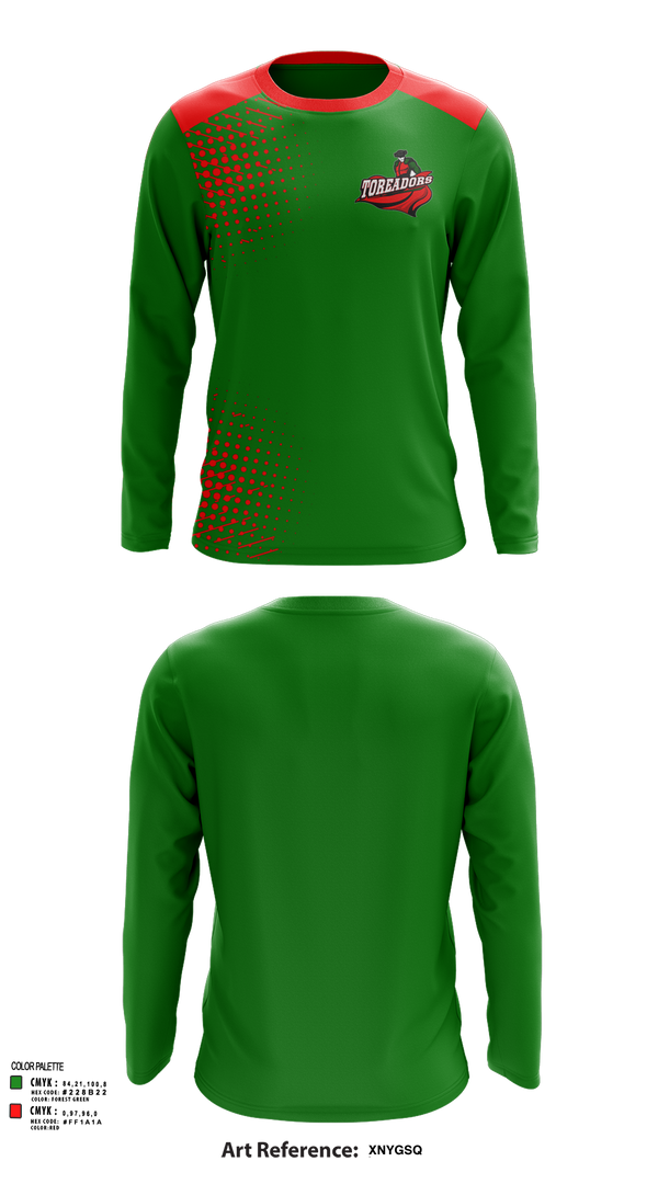Long Sleeve Performance Shirt, Boone Toreadors Track & Field, Track & Field, Teamtime, Team time, sublimation, custom sports apparel, team uniforms, spirit wear, spiritwear, sports uniforms, custom shirts, team store, custom team store, fundraiser sports, apparel fundraiser