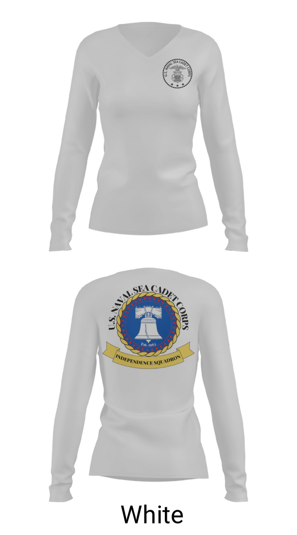 Women's Long Sleeve Vneck Shirt, Independence Squadron, , Teamtime, Team time, sublimation, custom sports apparel, team uniforms, spirit wear, spiritwear, sports uniforms, custom shirts, team store, custom team store, fundraiser sports, apparel fundraiser