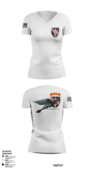 Womens Short Sleeve Vneck Shirt, B Co 1-54 SFAB MAT 6122, Army, Teamtime, Team time, sublimation, custom sports apparel, team uniforms, spirit wear, spiritwear, sports uniforms, custom shirts, team store, custom team store, fundraiser sports, apparel fundraiser