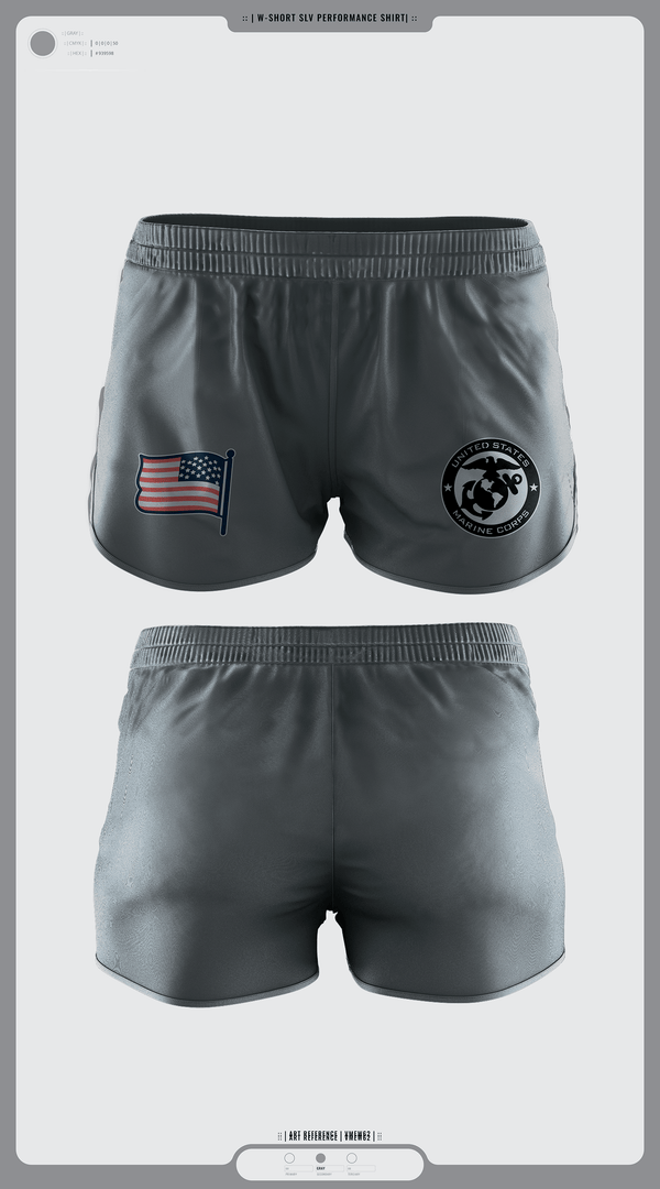 Women's Shorts, Marine Corps, Marines, Teamtime, Team time, sublimation, custom sports apparel, team uniforms, spirit wear, spiritwear, sports uniforms, custom shirts, team store, custom team store, fundraiser sports, apparel fundraiser