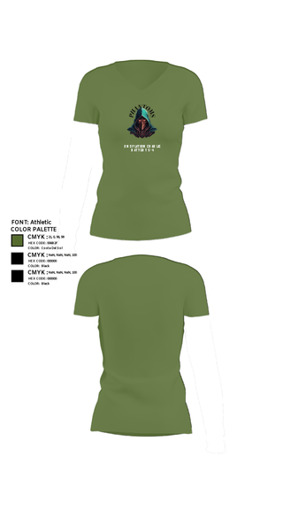 Womens Short Sleeve Vneck Shirt, 2nd Platoon Charlie Battery 5-4, Army, Teamtime, Team time, sublimation, custom sports apparel, team uniforms, spirit wear, spiritwear, sports uniforms, custom shirts, team store, custom team store, fundraiser sports, apparel fundraiser