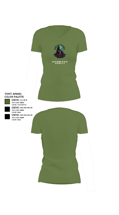 2nd Platoon Charlie Battery 5-4 81047284 Women's Short Sleeve V-neck Shirt - 44